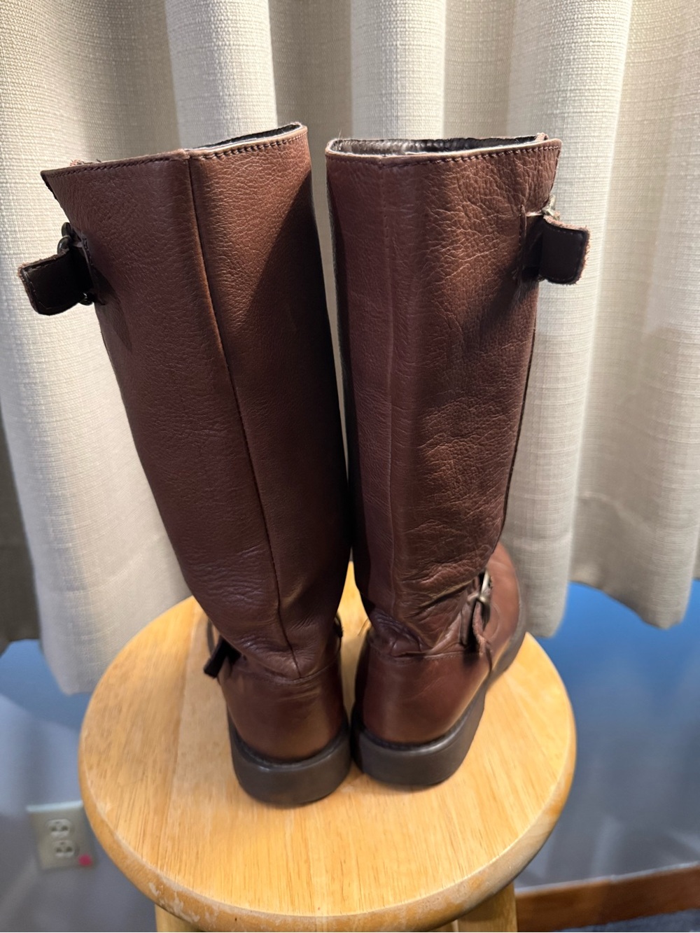 Steve Madden Tall Brown Leather Riding Boots - Picture 3 of 7